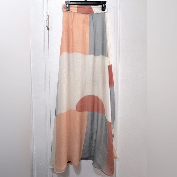 Zimmermann Dresses & Skirts - Zimmerman 100% silk maxi skirt with geometric print color block on white size 0